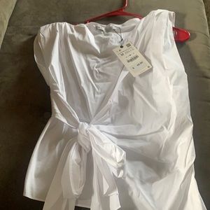 White side tie blouse